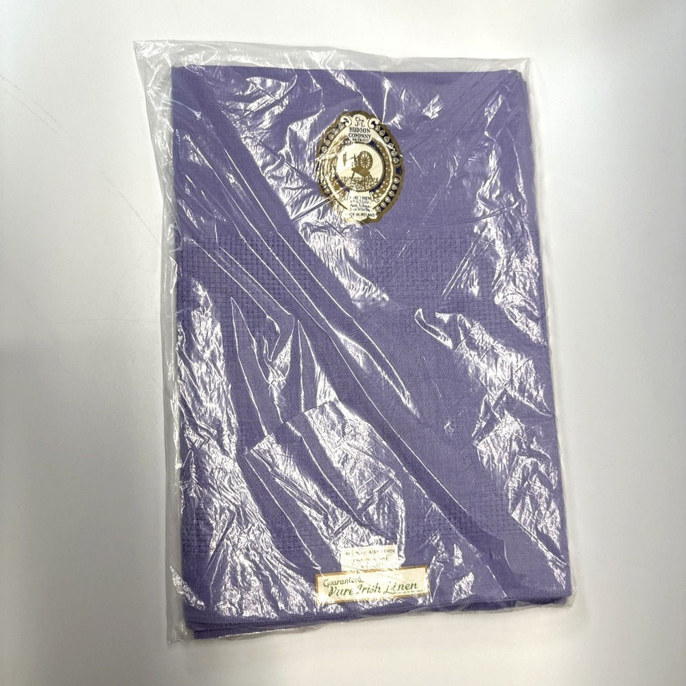 Vintage Irish Linen Tablecloth Lilac Purple 64" X 84" Hudson's Detroit